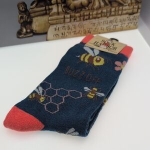 Blue and Red Honeycomb Pattern Socks